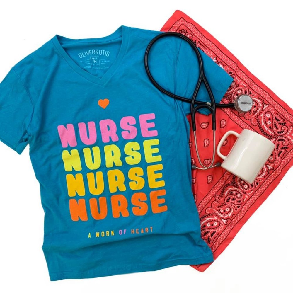 Oliver & Otis  Nurse, A Work of Heart Graphic Tee Shirt